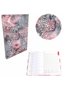 Kalendarz 2023 A5 tygodniowy soft touch paisley
