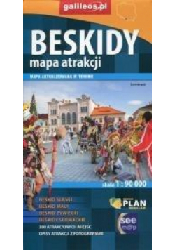 Mapa atrakcji tur. - Beskidy 1:90 000