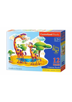 Puzzle 12 maxi - Giraffes in Savanna CASTOR