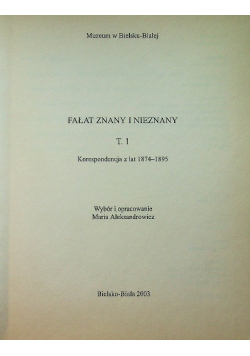 Fałat znany i nieznany Tom 1
