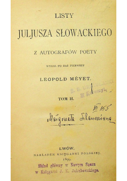 Listy Juljusza Słowackiego 1899 r.