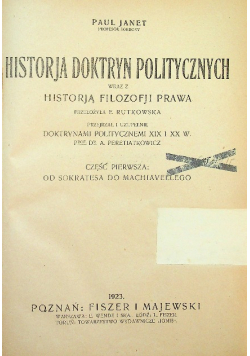 Histroyja doktryn politycznych 1923 r.