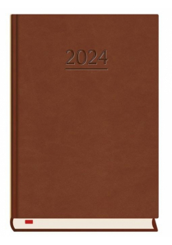 Terminarz 2024 B6 dzienny powszechny brązowy