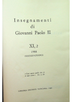 Insegnamenti di Giovanni Paolo XI część 2 1988