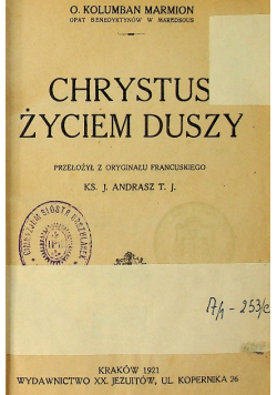 Chrystus życiem duszy 1921 r.