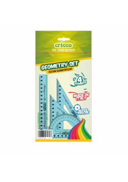 Zestaw geometryczny 4 el. z linijką 16cm CRICCO