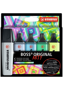 Zakreślacz Boss Original Arty 5 kolorów chłodnych