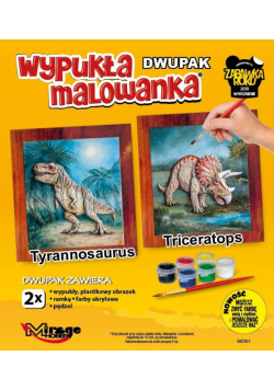 Wypukła malowanka Dinozaury - T-rex + Triceratops