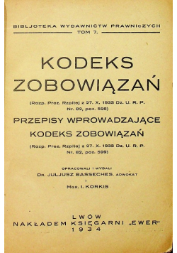 Kodeks Zobowiązań 1934r.
