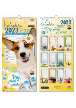Kalendarz 2023 ścienny planer Psy