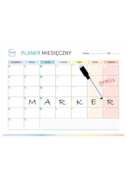 Planer magnetyczny miesięczny tęczowy + marker