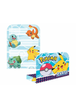 Zaproszenia z kopertami Pokemon 8szt