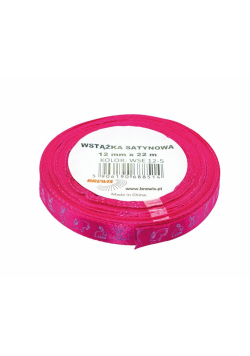 Wstążka satynowa wielkanocna różowa 12mmx22m
