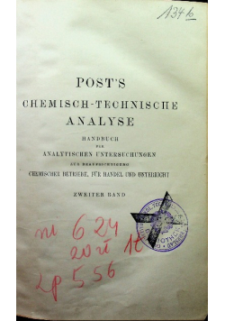 Posts chemisch technische analyse 1909 r
