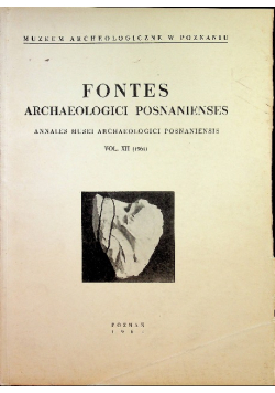 Fontes archaeologici posnanienses tom XII