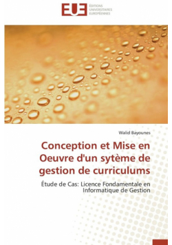 Conception et mise en oeuvre d'un sytème de gestion de curriculums