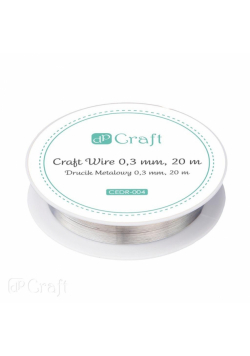 Drucik metalowy srebrny 0,3mm 20m