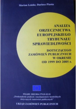 Analiza orzecznictwa Europejskiego Trybunału Sprawiedliwości