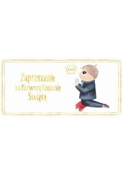 Zaproszenie - Komunia chłopiec złoty (10 szt.)