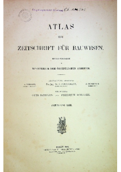 Atlas zur Zeitschrift fur Bauwesen 1903r