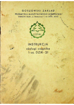 Instrukcja ciągnika 1 - oś Dzik 21