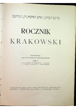 Rocznik krakowski Tom V