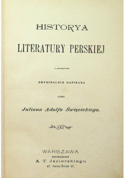 Historya literatury perskiej 1902 r.