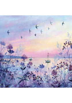 Karnet kwadrat z kopertą Swifts at Sunset