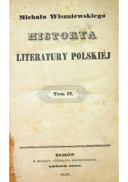 Historya literatury polskiej Tom II 1840 r