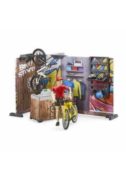Sklep rowerowy z figurką