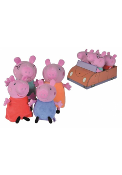 Świnka Peppa Rodzinka świnki w aucie