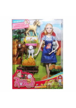 Lalka farmerka ze zwierzętami