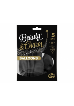 Balony Beauty&Charm pastelowe czarne 5szt