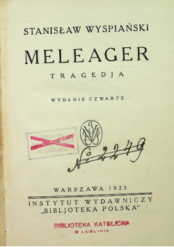 Meleager Tragedja 1925 r.