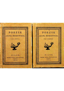Poezye Adama Mickiewicza Tom I i II reprint z ok 1823 r miniatury