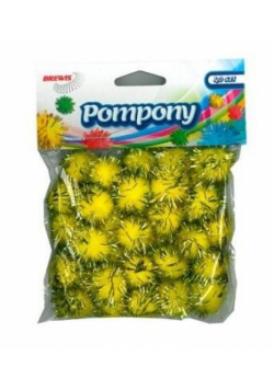 Pompony metaliczne złote 2cm 40szt