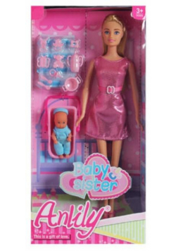 Lalka Anlily 30 cm z dzieckiem + akcesoria