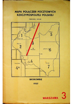 Mapa Połączeń Pocztowych Rp 1937 r.