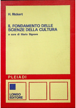 Il fondamento delle scienze della cultura