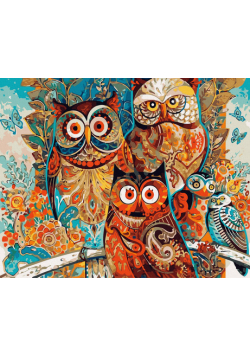Malowanie po numerach 30x40cm Tajemnicze sowy