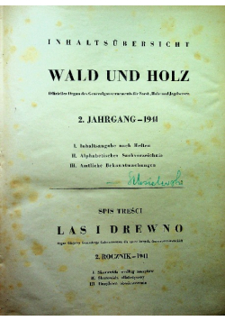 Wald und Holz nr  1 do 52 1941 r.