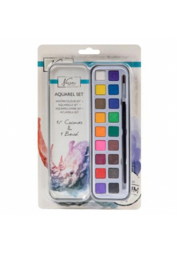 Aquarel zestaw 18 kolorów + 1 pędzelek w puszce