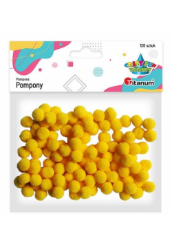 Pompony poliestrowe 10mm żółte 120szt