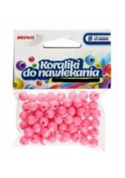 Koraliki do nawlekania różowe + sznurek 8mm 16g