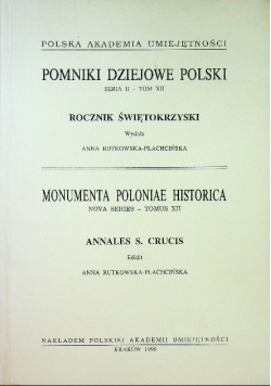 Pomniki Dziejowe Polski Seria II - Tom XII