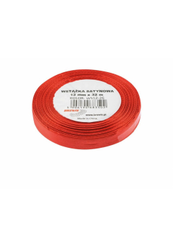 Wstążka satynowa czerwona 12mmx32m
