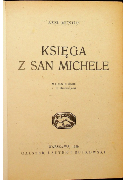 Księga z San Michele 1946 r.
