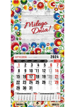 Kalendarz 2024 jednodzielny mini z mag. Folk