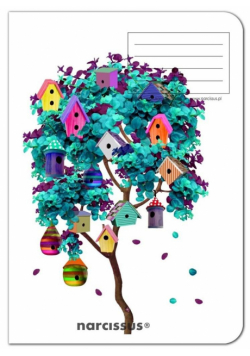 Zeszyt A4/60K  kratka PP Fun Birdhouses (4szt)