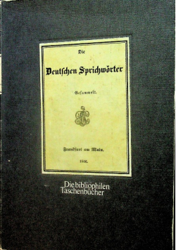 Die Deutsche Sprichworter reprint z 1846 r.